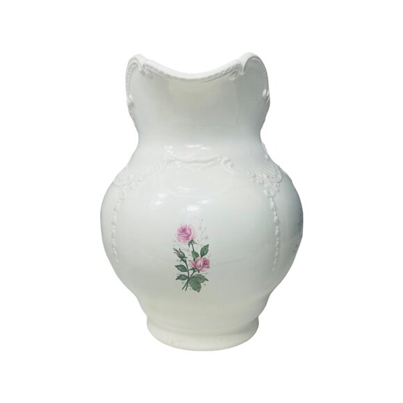 Vintage Ceramic Pitcher With Hand-Painted Floral Design By Carol - Picture 5 of 10